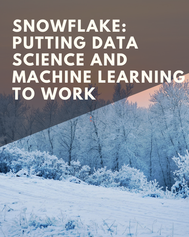Putting data science and machine learning to work